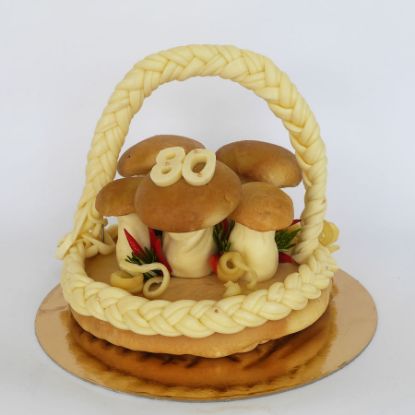 Obrázok z Syrová  torta okrúhly košík hríby N2